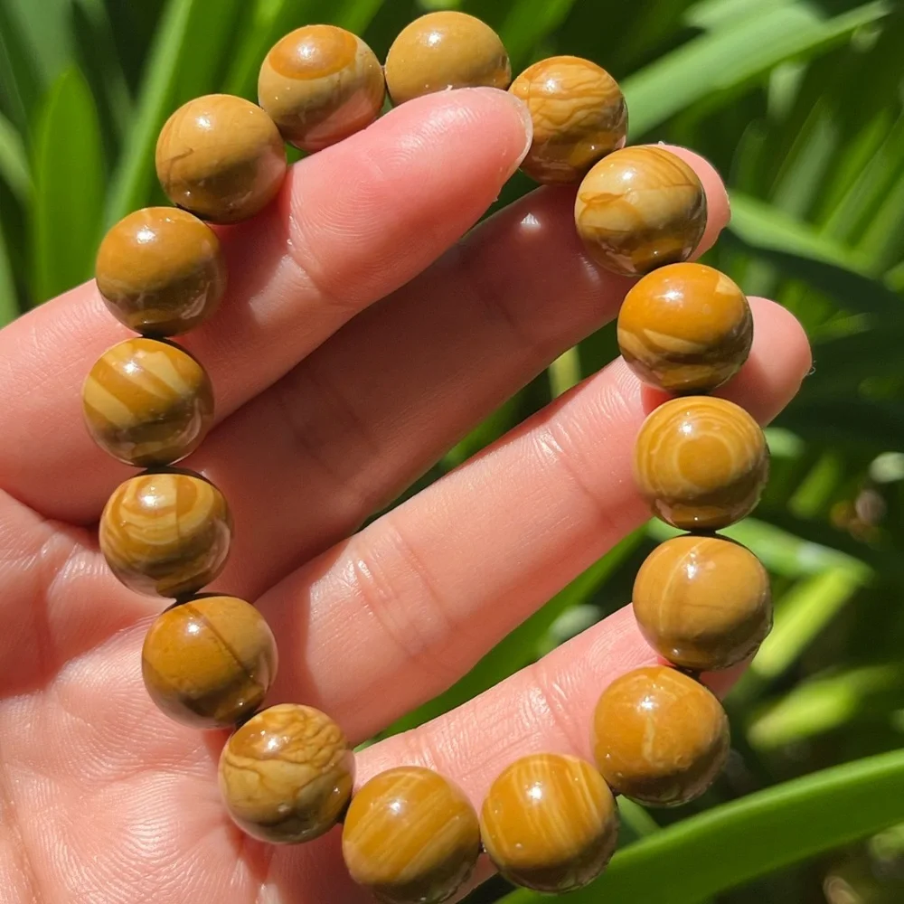 12.5mm‎ stretchable petrified wood bracelet